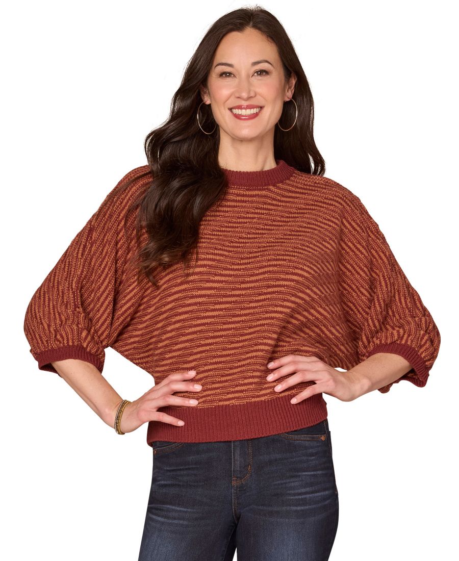 

Женский свитер с рукавами летучая мышь и блузоном Democracy, Mahogany R