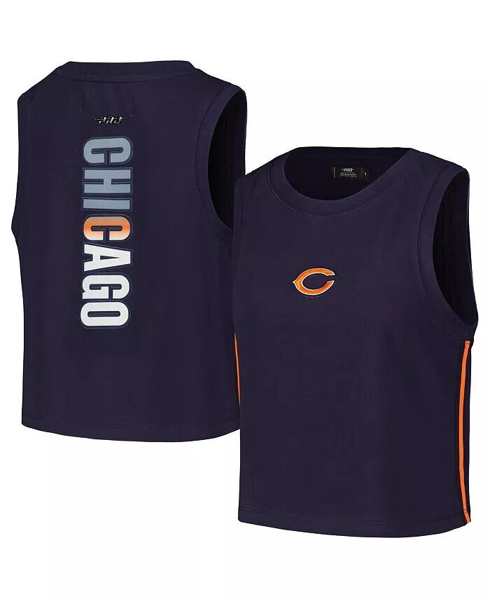 

Женская классическая укороченная майка темно-синего цвета с надписью Chicago Bears с эффектом омбре Pro Standard