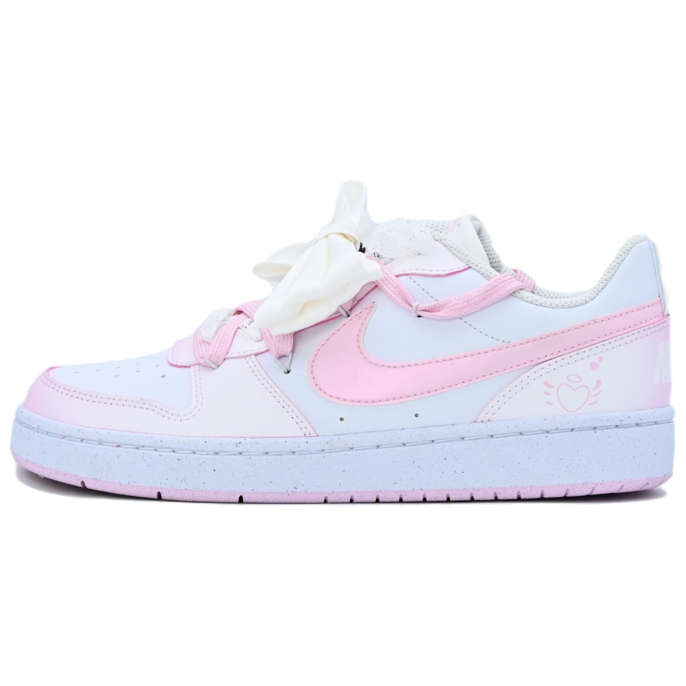 

Кроссовки Nike Court Borough Skateboard Shoes Women's Low-Top White Pink, Розовый, Кроссовки Nike Court Borough Skateboard Shoes Women's Low-Top White Pink