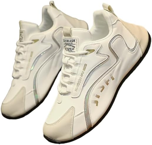 

Мужские стильные кроссовки с цветными вставками - спортивная обувь для мужчин, легкие, удобные и с противоскользящей подошвой - вентилируемые кроссовки для всего дня на улице Hhhchpm, белый