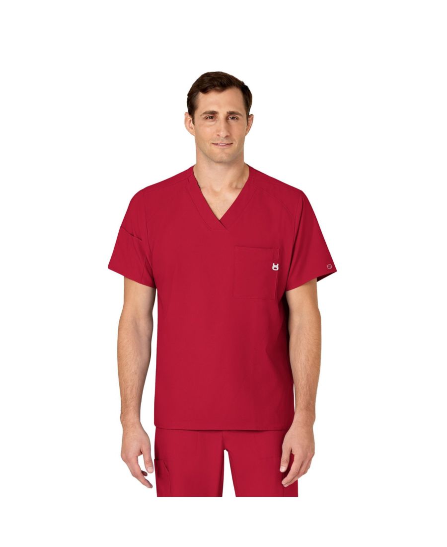 

Мужская медицинская рубашка W123 с V-образным вырезом Wink, Red