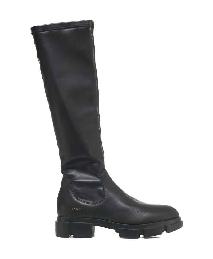 

Ботинки стрейч из гладкой кожи на платформе. Copenhagen Shoes, черный