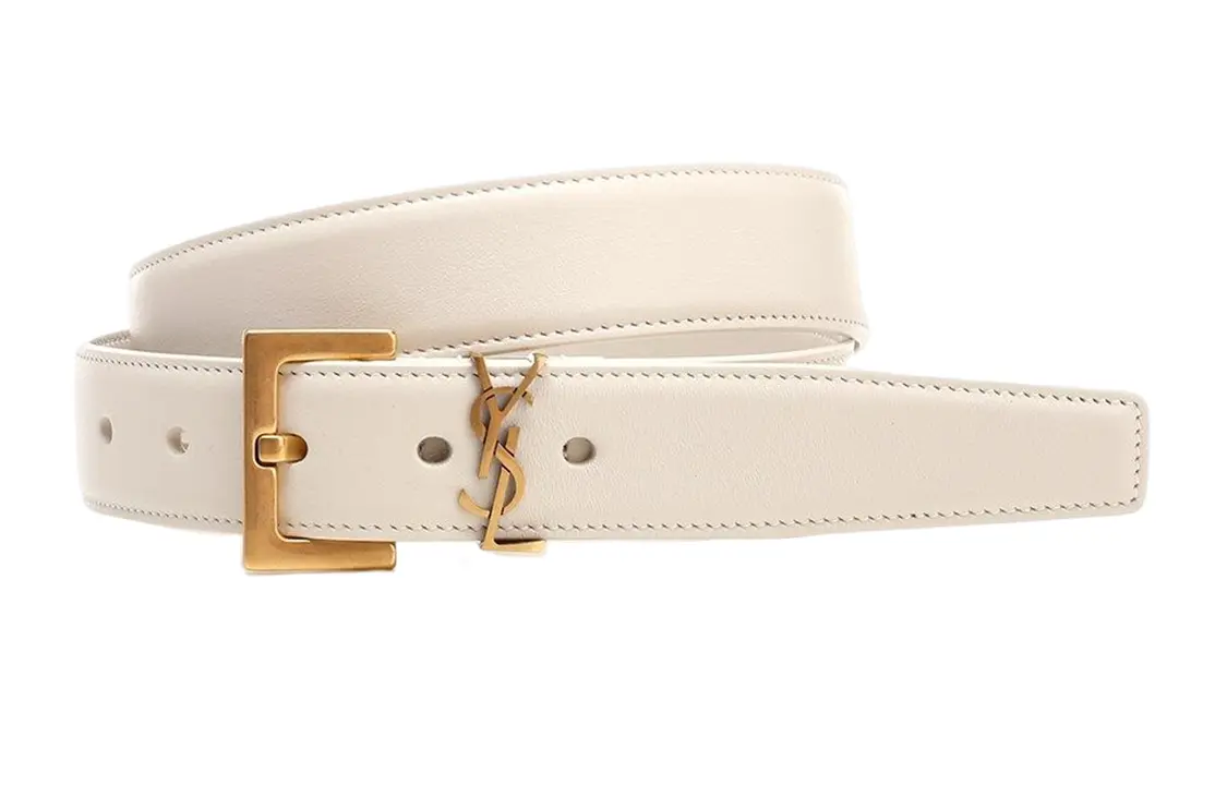 

Ремень женский Saint Laurent кожаный, белый