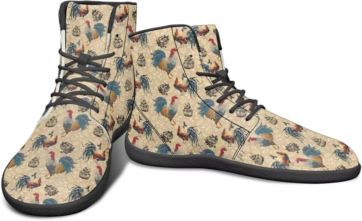 

Высокие кроссовки с животным принтом для мужчин, босоножки, противоскользящие беговые кроссовки, заземленная обувь, повседневные спортивные кроссовки Watdotory, Colourful Rooster Design