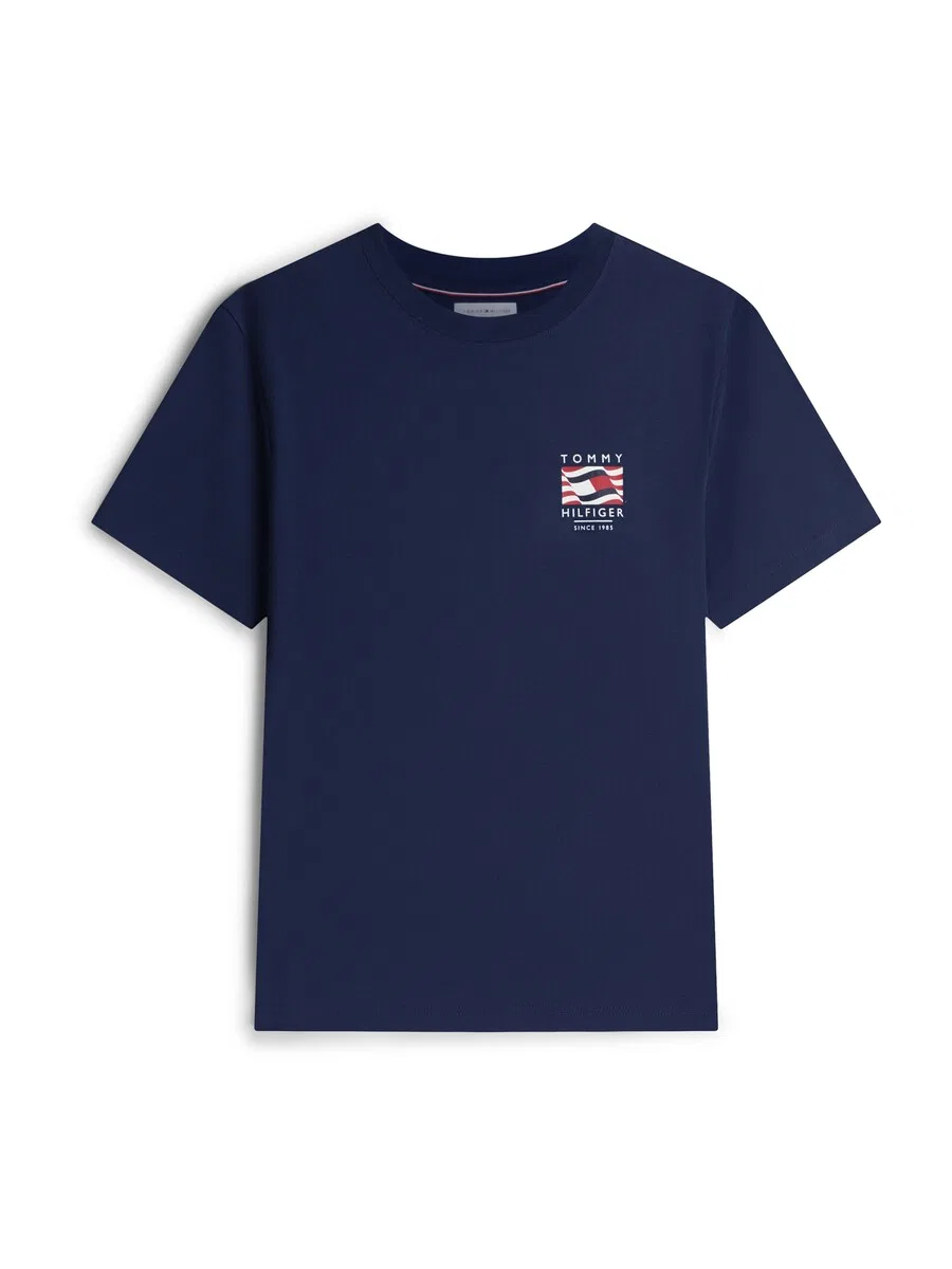 Футболка TOMMY HILFIGER "Волнистый флаг" темно-синего цвета