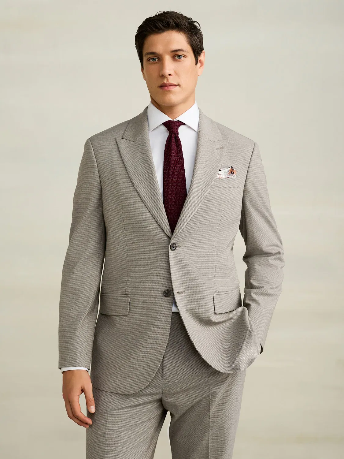 Пиджак Regular Fit Motionflex Puppytooth Texture Next, нейтральный