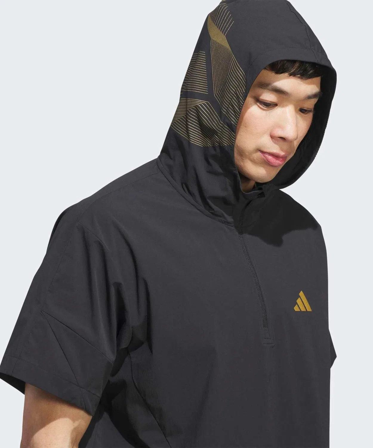 Мужская куртка-парка с капюшоном, короткий рукав, модель Code Chaos, Adidas, Black — фото 3