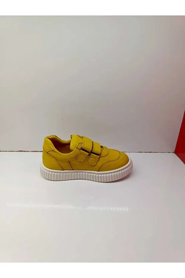 Детские туфли для девочек кожаные с ортопедической стелькой Happy Walk, Yellow — фото 2