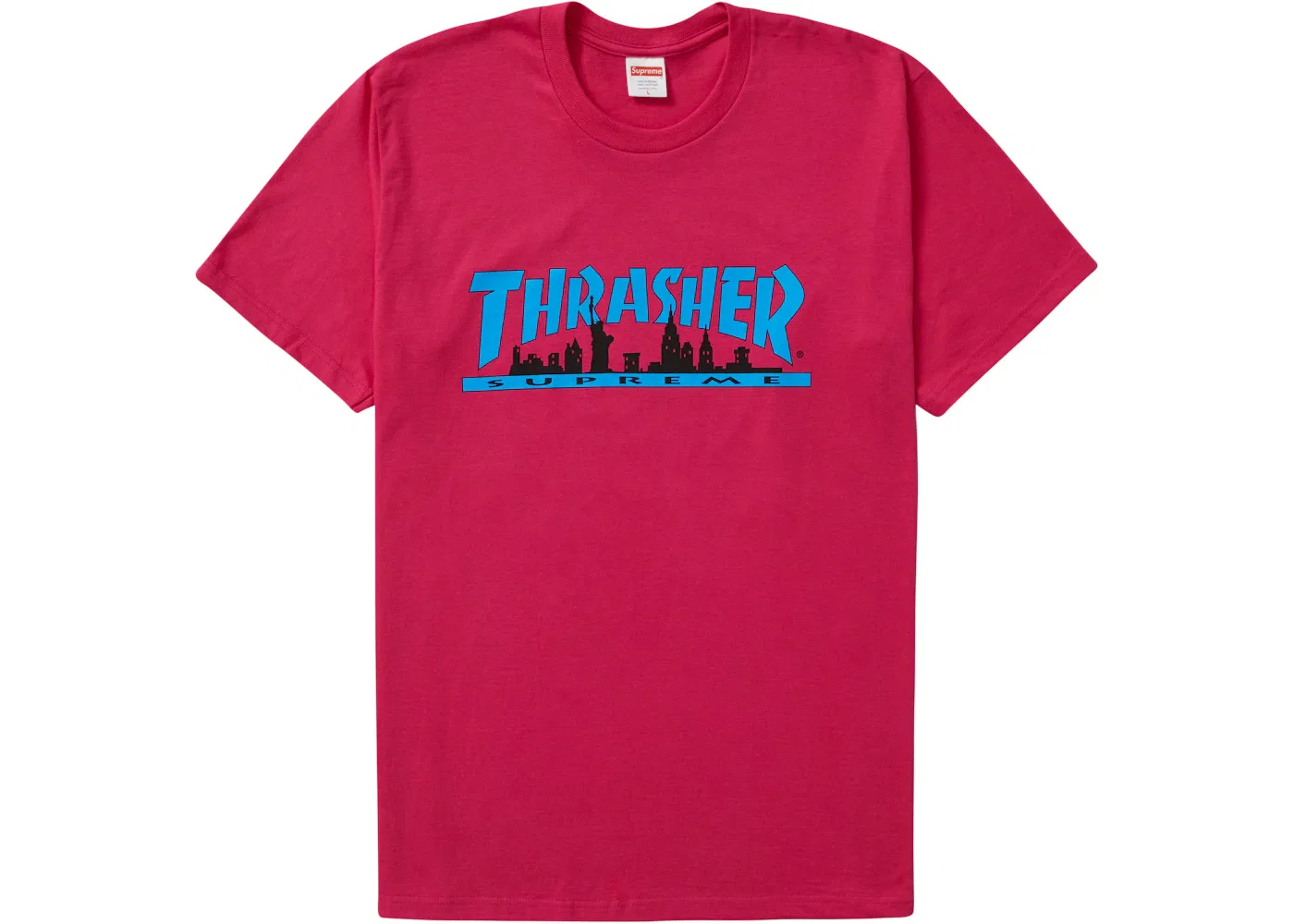 Мужская футболка с принтом Supreme Thrasher Skyline Tee, Pink