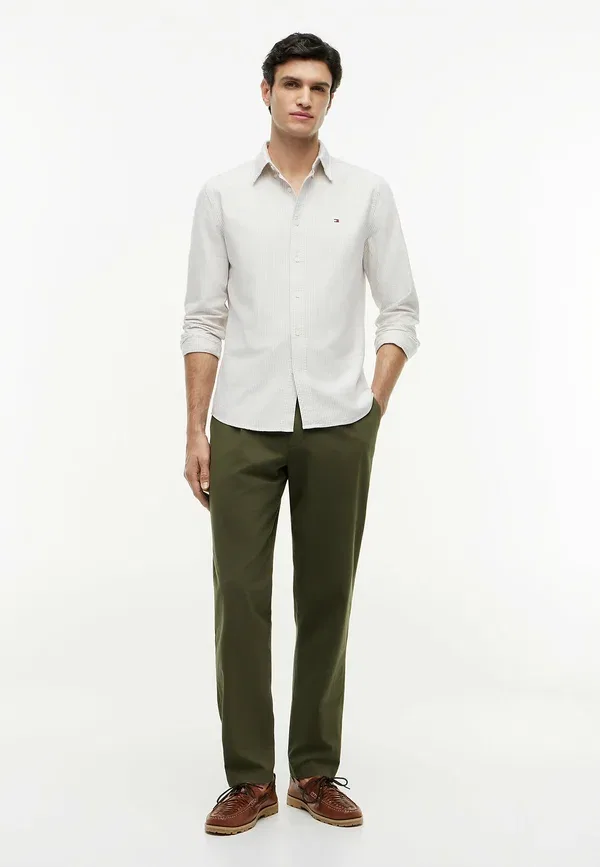 Рубашка с длинным рукавом Heritage Tommy Hilfiger Coastal Taupe Stripe, коричневый — фото 2
