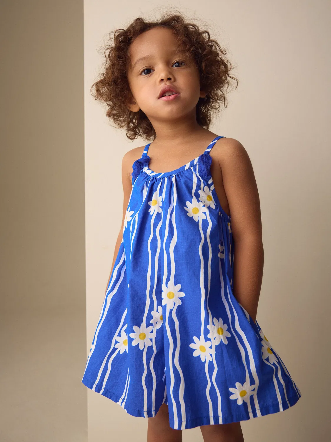Комбинезон с бретельками Cobalt Blue Daisy Next, голубой с рисунком