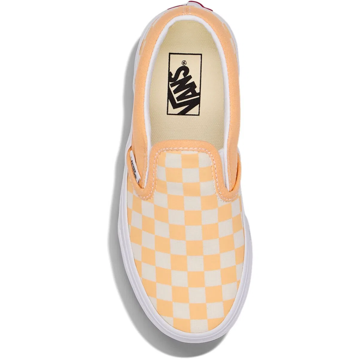 Детские кеды-слипоны с принтом Classic Slip-On Skate Shoe Vans, Checkerboard Apricot Glow — фото 2