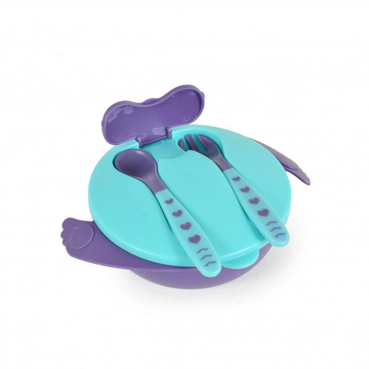 Детский набор посуды Cangaroo Jelly F1730, синий, 300 мл, с крышкой и ручками — фото 3