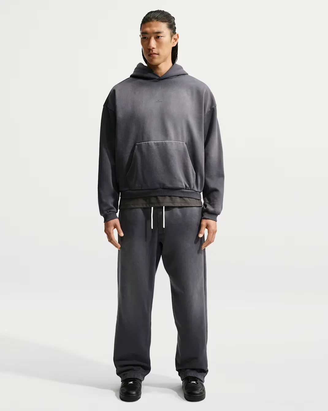 Мужская толстовка с капюшоном из плотной ворсистой ткани для баскетбола Nike Standard Issue, Black/Pale Ivory/Black — фото 4