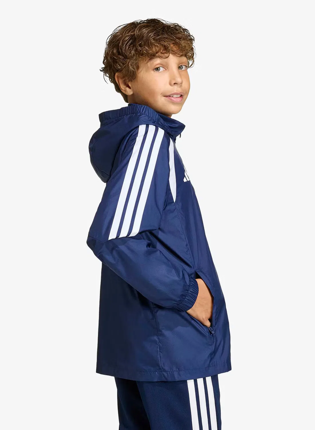 Куртка ветровка с длинным рукавом Tiro26 League Adidas, белая — фото 4
