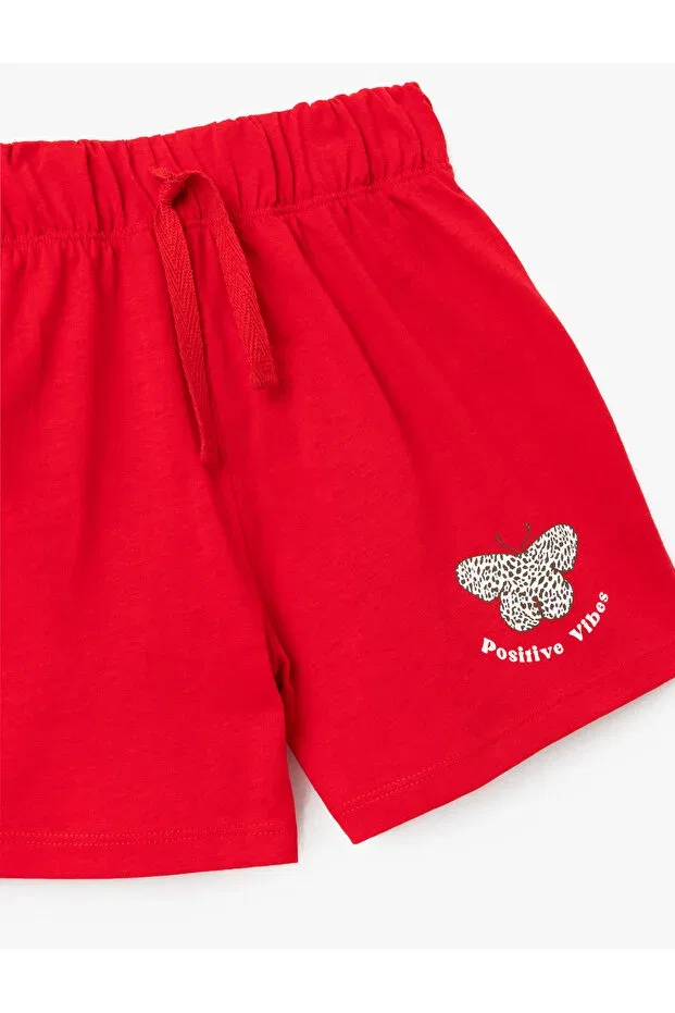 Детские шорты для девочек с принтом Butterfly Koton, Red — фото 3