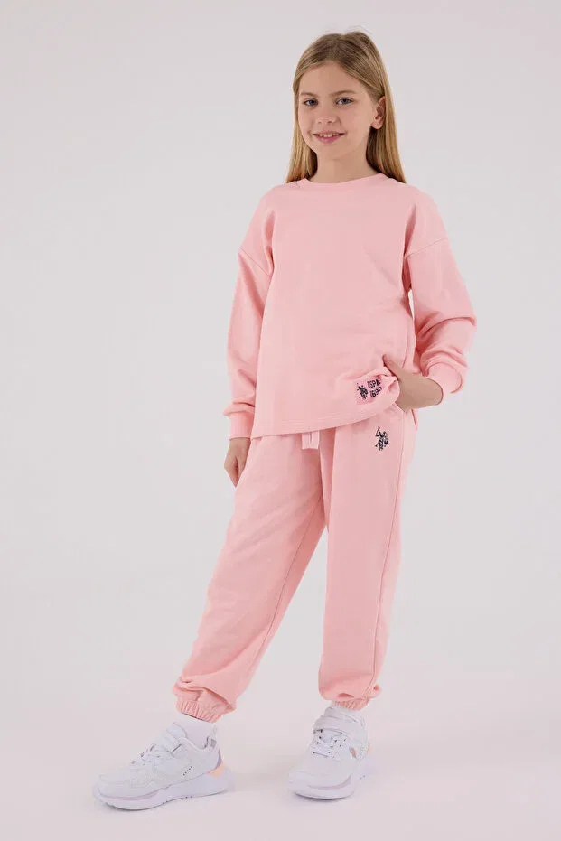 Детский комплект для девочек с вышивкой U.S. Polo Assn., Light Pink