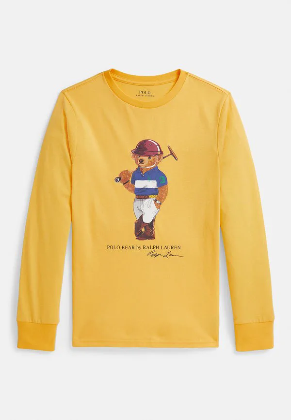 Футболка с длинными рукавами polo bear из хлопка, модель 714y. Polo Ralph Lauren, Bear Chrome Yellow