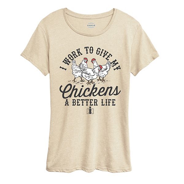 

Футболка Women's Case IH I Work to Give My Chickens a Better Life Licensed Character, Beige