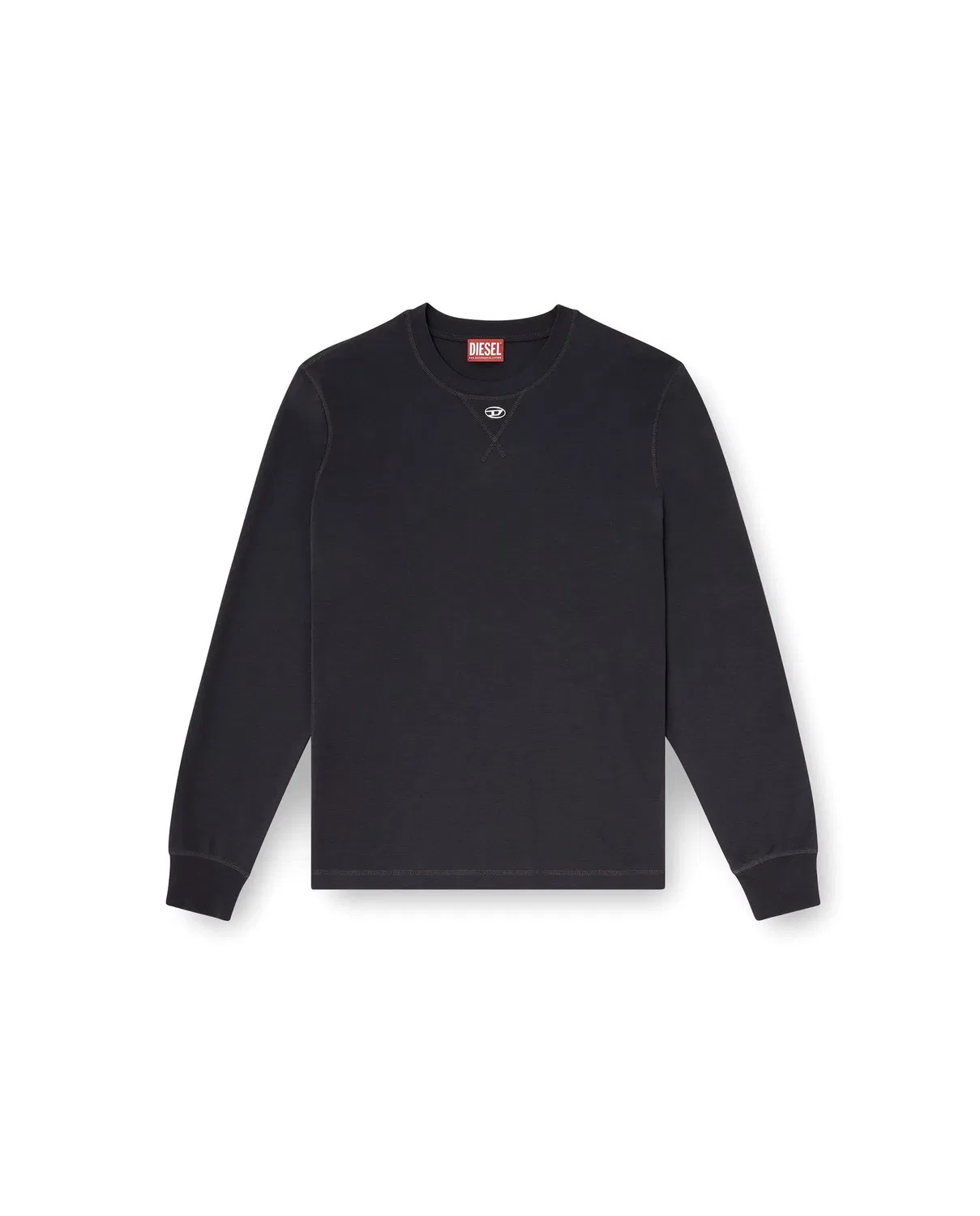 Мужская футболка с длинным рукавом хлопковая Oval D Diesel, Gris — фото 4