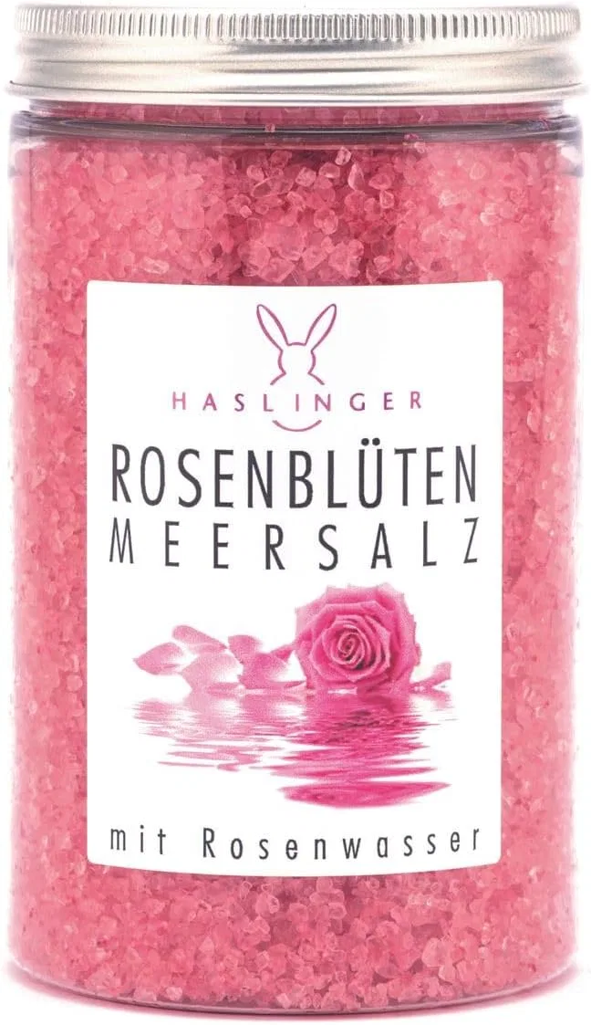 Соль для ванны с лепестками роз и розовой водой Haslinger 450 г, Rose