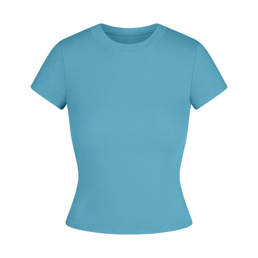 

Футболка SKIMS Cotton Rib, голубой