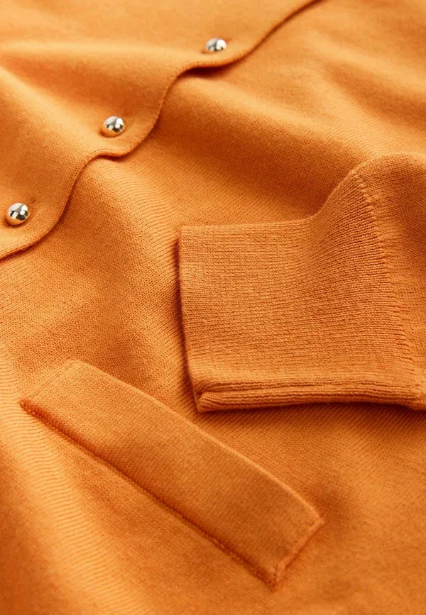 Кардиган вязаный Petite fit - soft touch cotton rich crew neck cardigan Next, Orange, оранжевый — фото 2