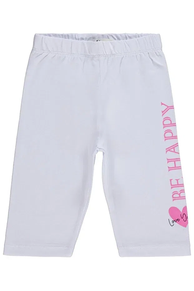 Детские леггинсы для девочек с принтом Be Happy Printed Civil Girls, White