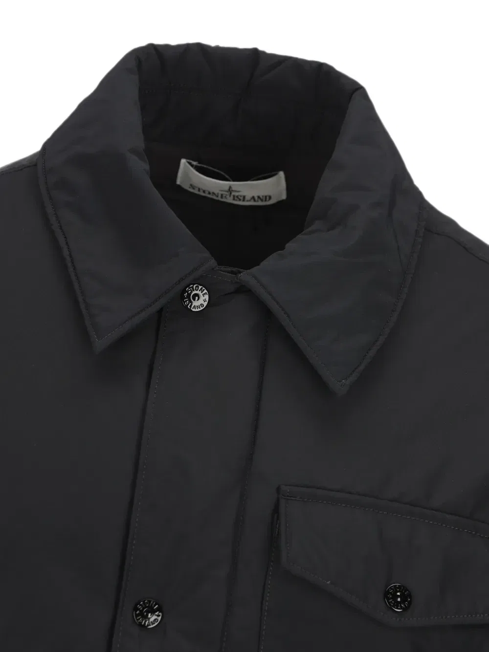 Куртка-рубашка из микрофибры Micro Reps с нашивкой-логотипом Stone Island, черный — фото 3