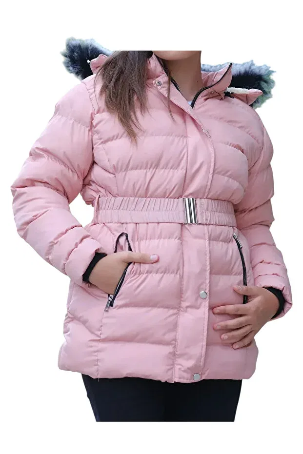 Детское пальто для девочек с капюшоном Irem Çocuk Giyim, Pink