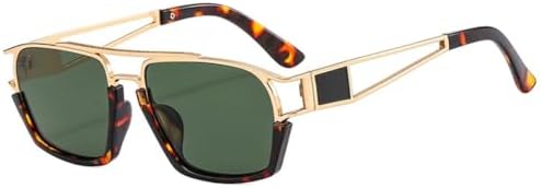 

Винтажные панк-солнцезащитные очки большого размера 2027 года для мужчин и женщин, ретро-очки с градиентной оправой из сплава и защитой от УФ-излучения UV400 MTZJH, C2 Demi Green