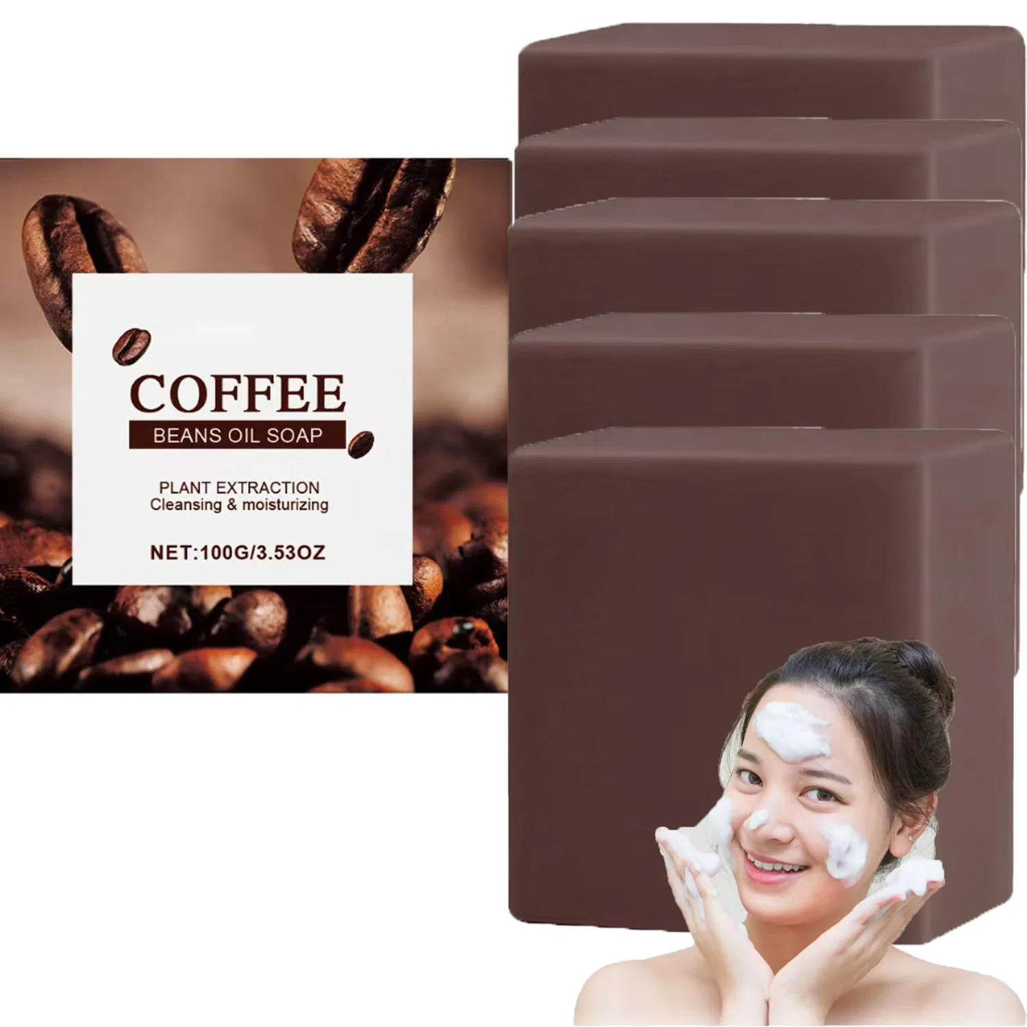 Мыло скраб кофейное, Sgjwyc, 5 шт, 100 г, Lemon