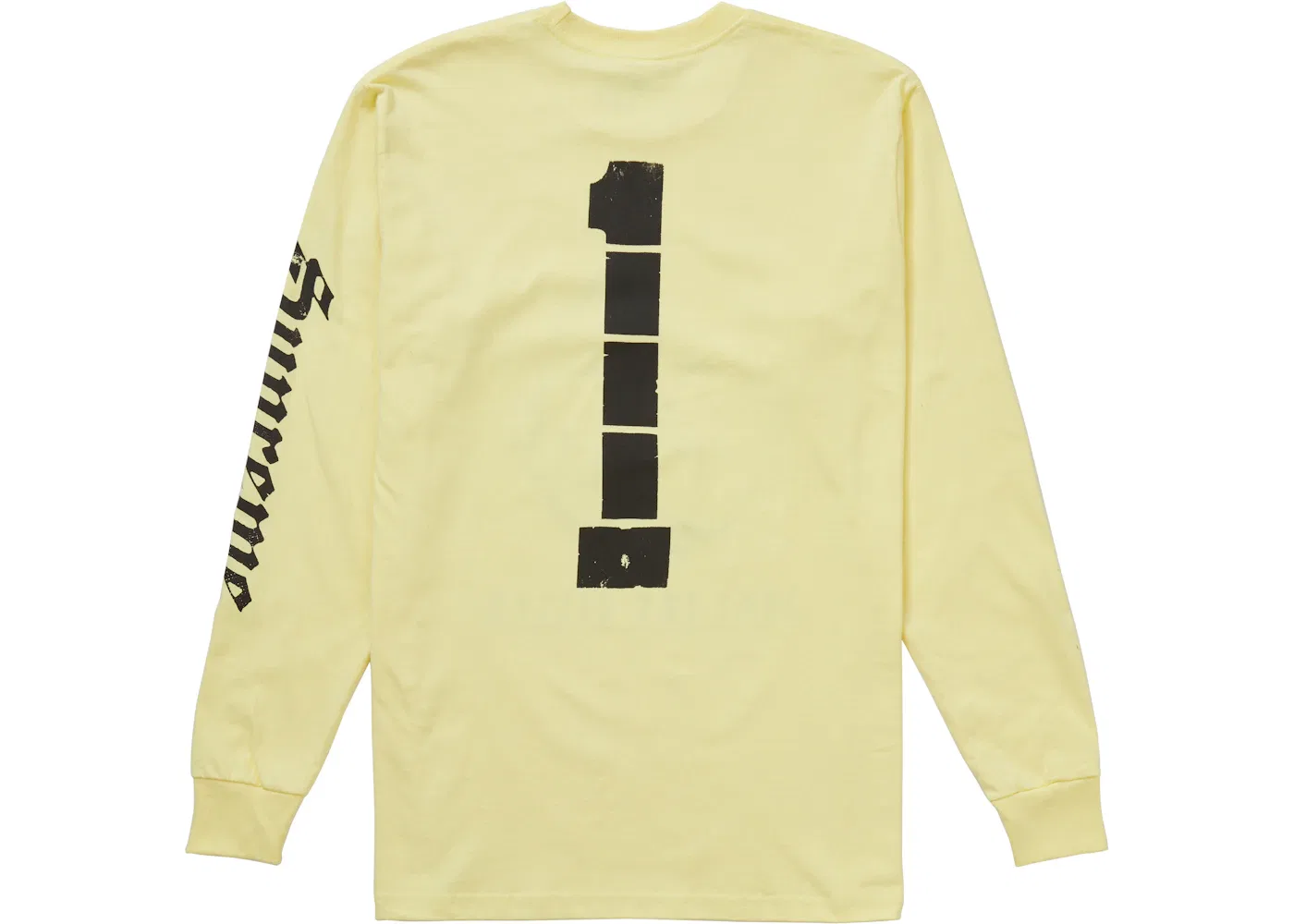 Мужская футболка с длинным рукавом с принтом Supreme, Pale Yellow — фото 2