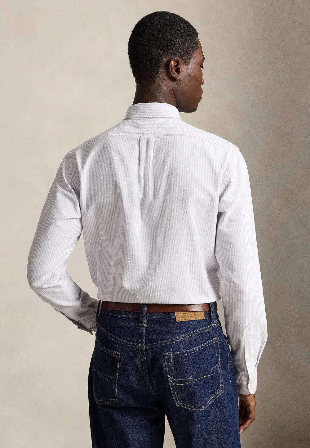 Рубашка-Оксфорд в полоску, сшитая на заказ Polo Ralph Lauren, Light Lilac — фото 3