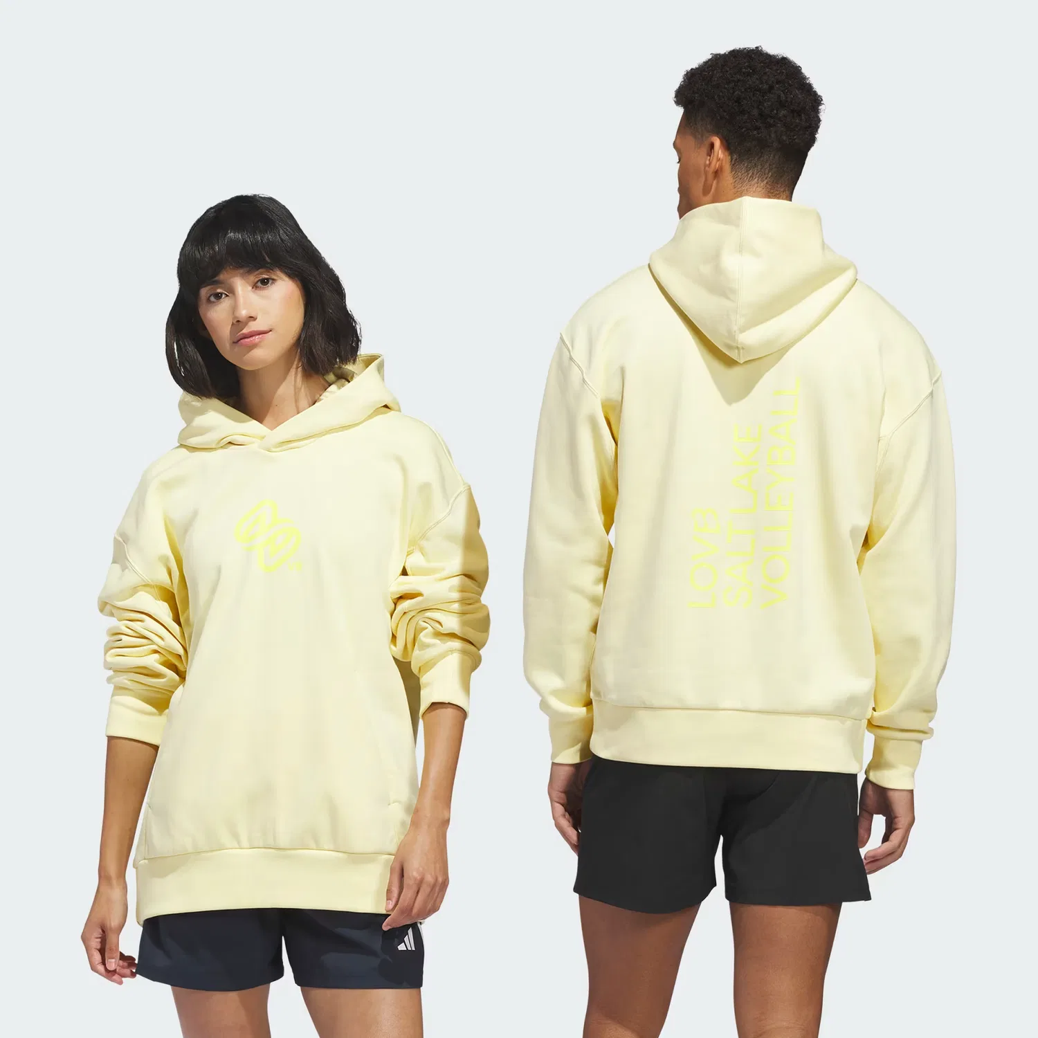 Детское худи с принтом LOVB Salt Lake Graphics Adidas Sportswear, Almost Yellow — фото 2