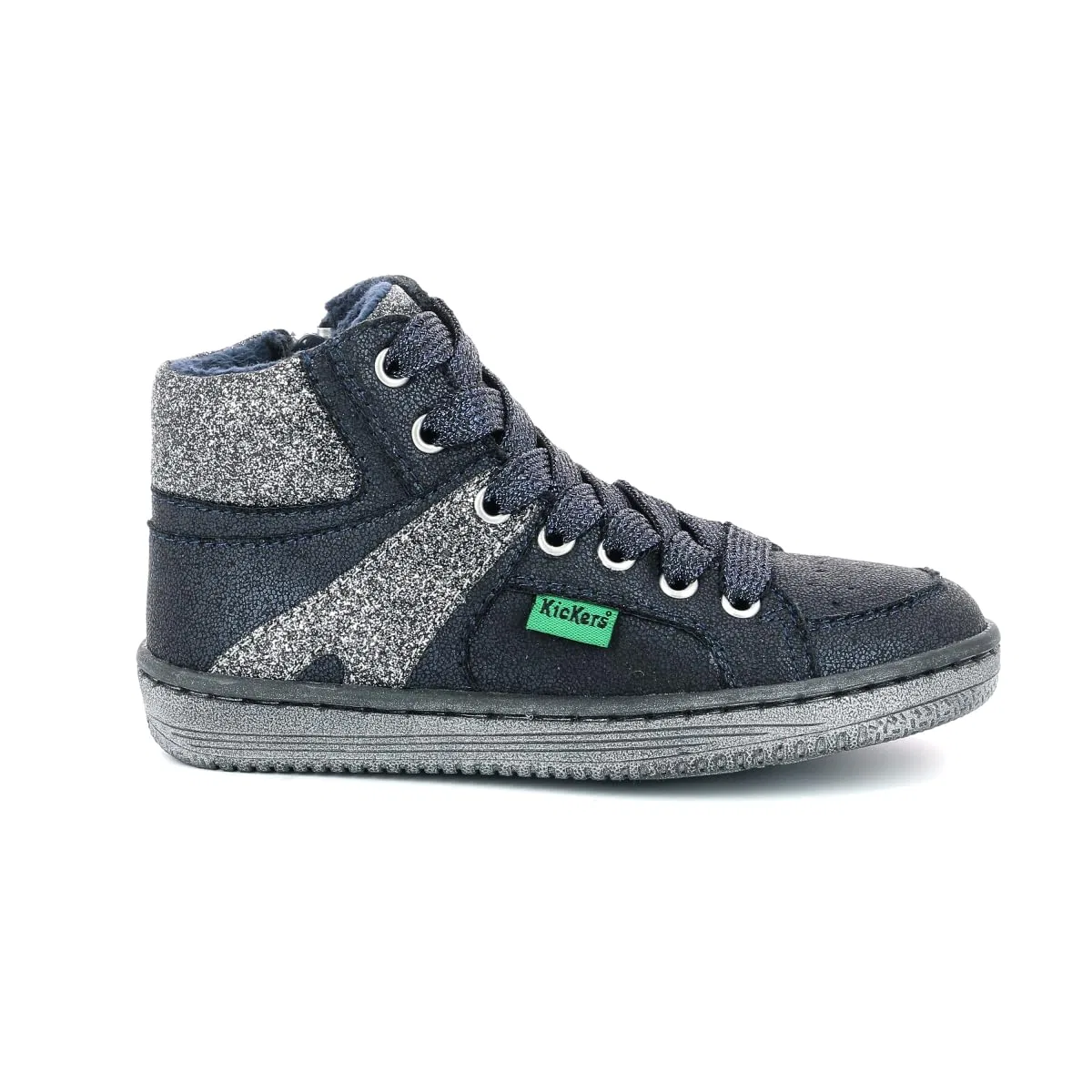 Детские кроссовки для мальчиков с блестящим верхом Lowell Kickers, Bright Silver — фото 2