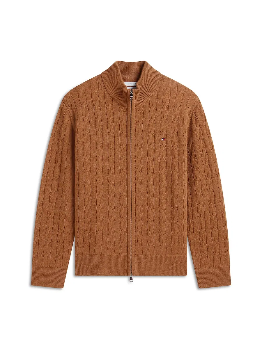 Вязаный кардиган TOMMY HILFIGER цвета коньяк