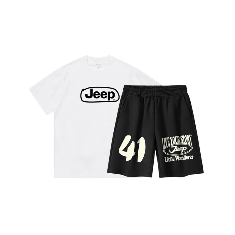 Детский спортивный костюм с круглым вырезом Jeep, White