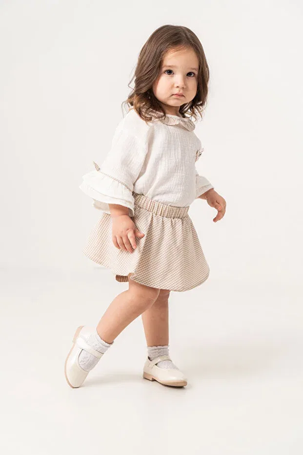 Детский комплект одежды для девочек хлопковый Glam Jnf Kids, Beige