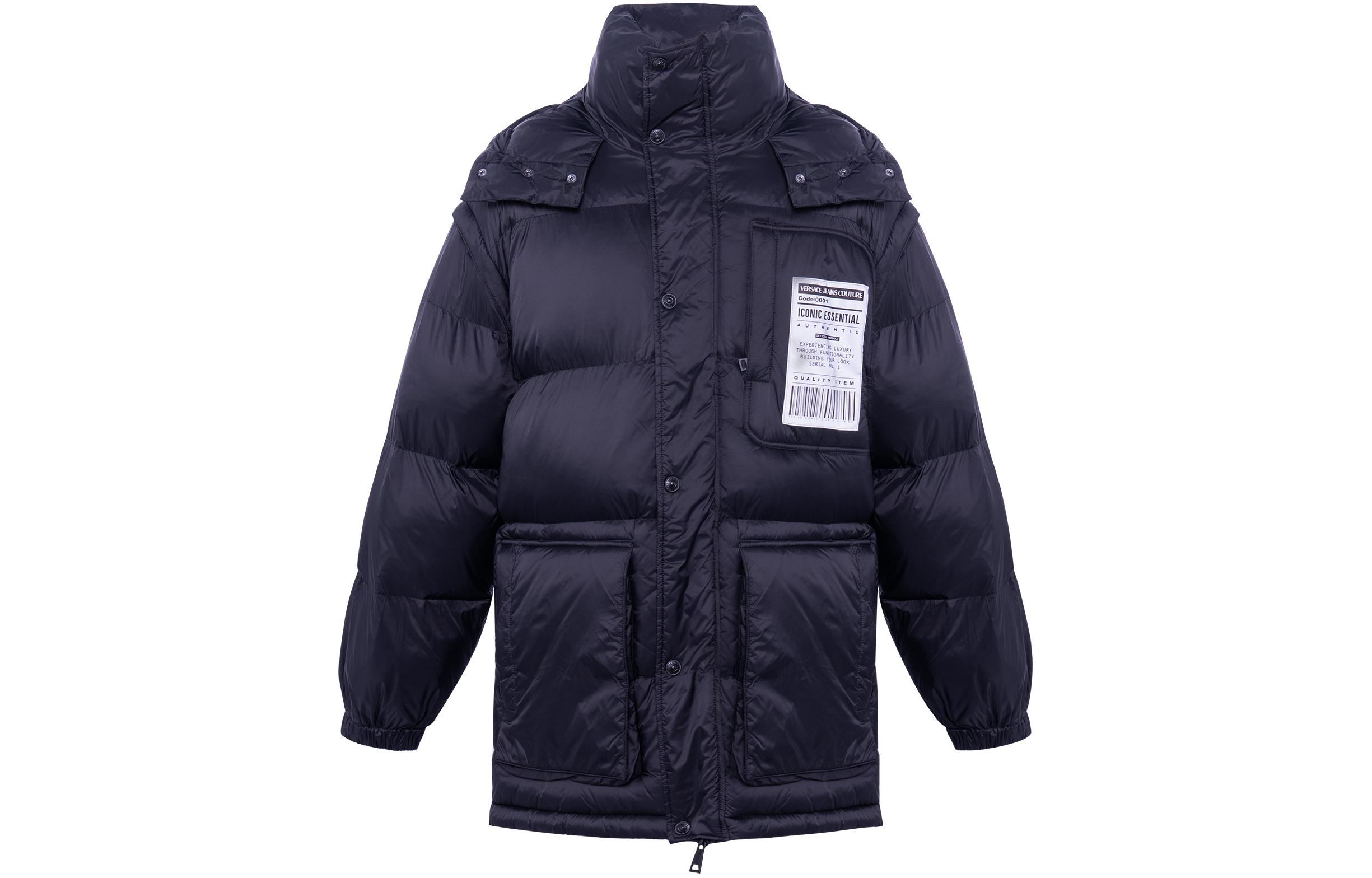 

VERSACE JEANS COUTURE Пуховик мужской черный, Black