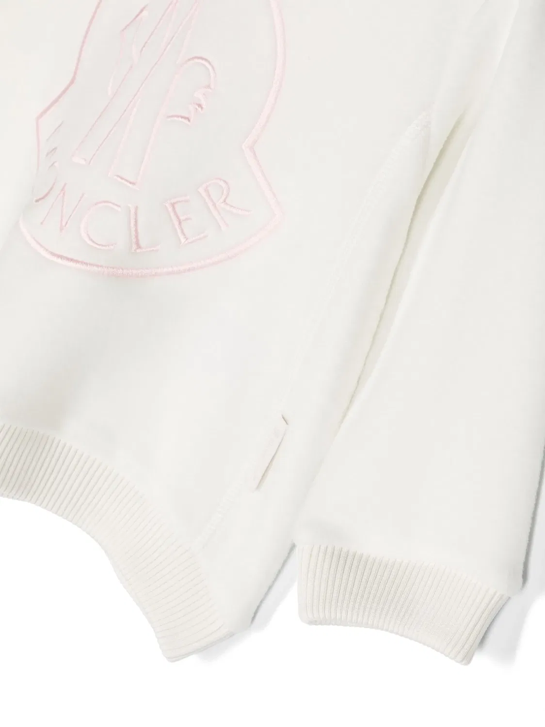 Флисовый свитшот с вышитым логотипом Moncler, белый — фото 3