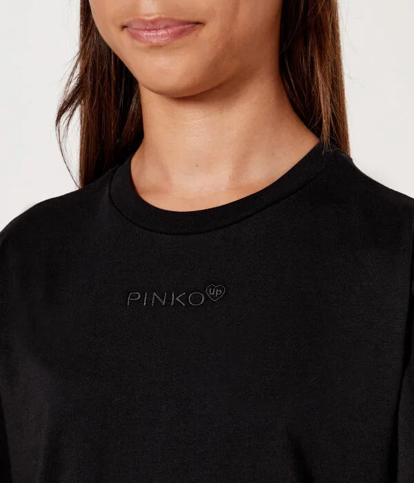 Детская футболка с круглым вырезом Pinko Up, черный — фото 4