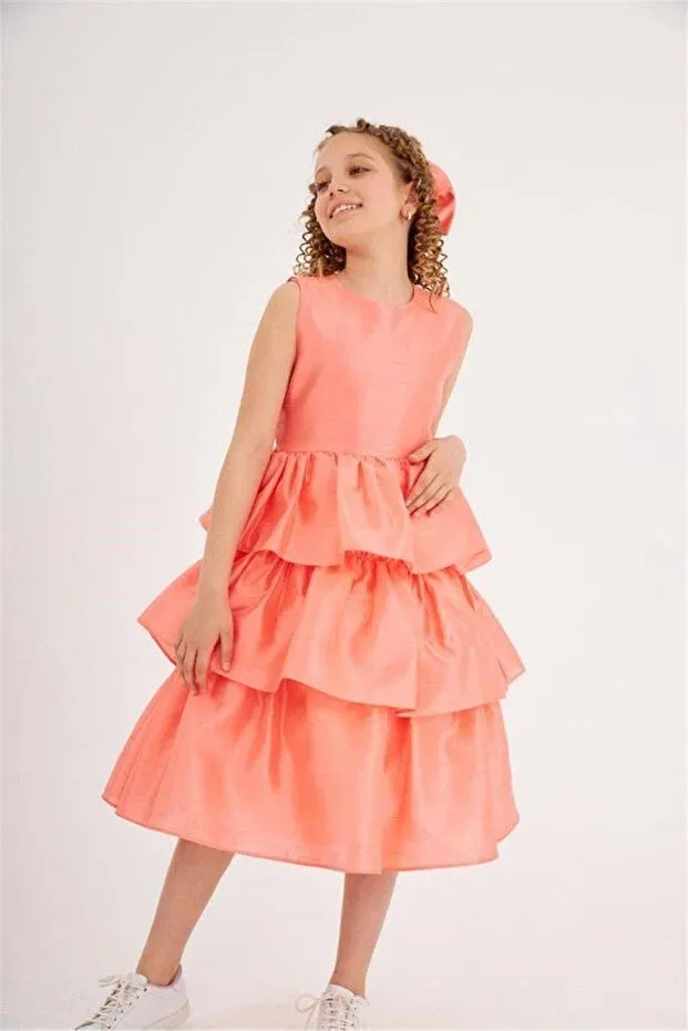Детское платье для девочек с пайетками Hilal Akıncı Kids, Fuchsia