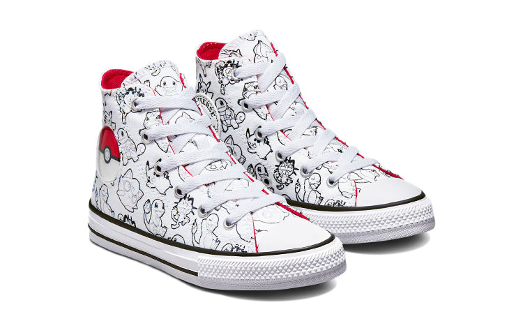 Кеды Converse Pokemon x Chuck Taylor All Star High PS 'Poke Ball', белый — фото 3
