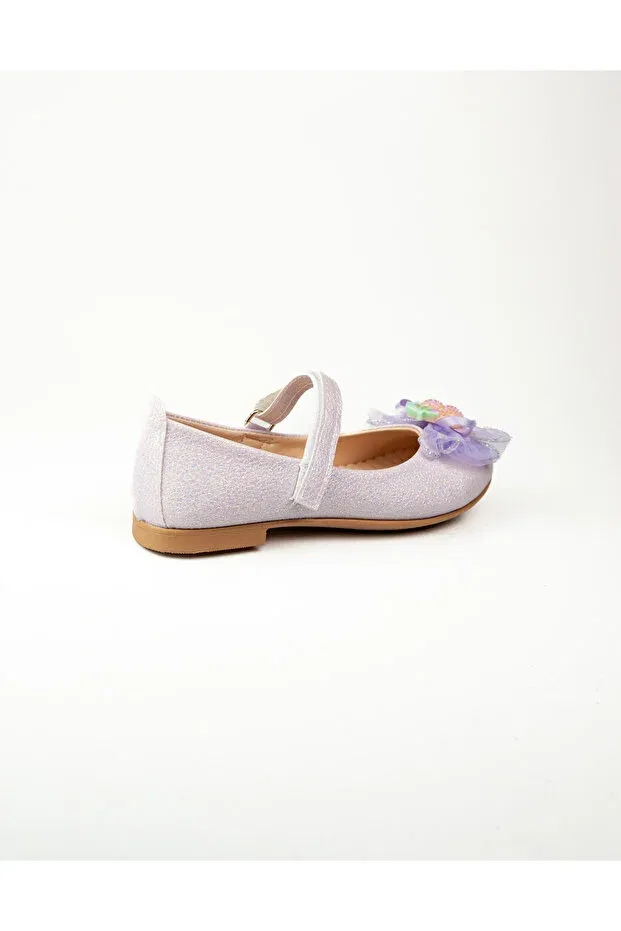 Детские балетки для девочек с принтом Minican, Lilac — фото 4