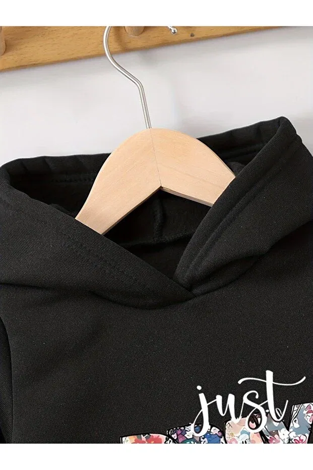 Детский комплект из свитшота и спортивных штанов с принтом Los Angeles Premium Compact Let'S Wear, Black — фото 3