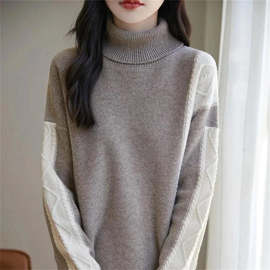 Женский свитер с высоким воротником, модель Turtleneck, Bean En8 — фото 3