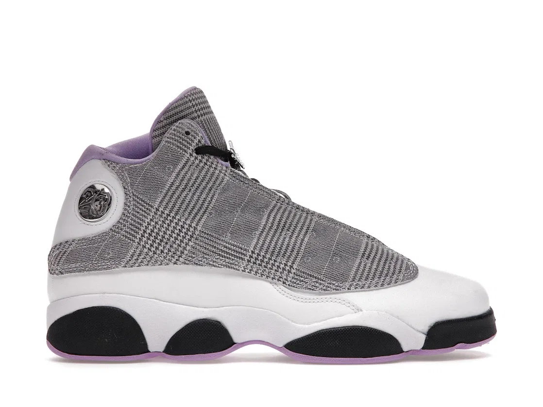 Детские кроссовки Lifestyle с принтом Houndstooth Jordan 13 Retro Jordan, Black/Lilac-White