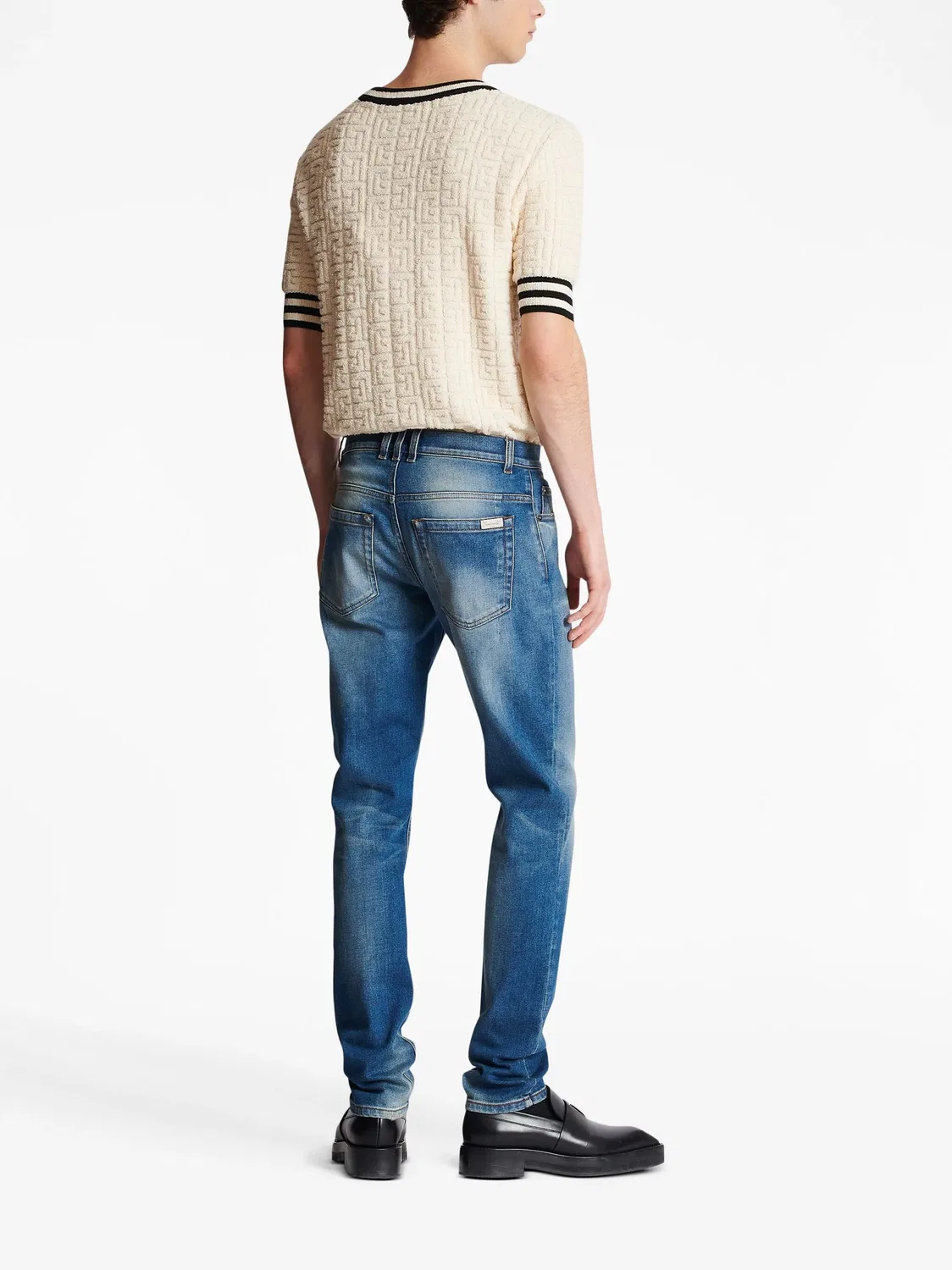 Balmain Джинсы Slim-Fit средней посадки в синем цвете — фото 3