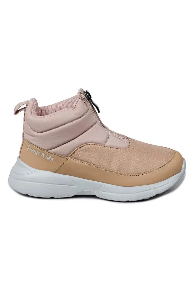 Детские ботинки для девочек с молнией Jump, Salmon Pink - Brown — фото 3